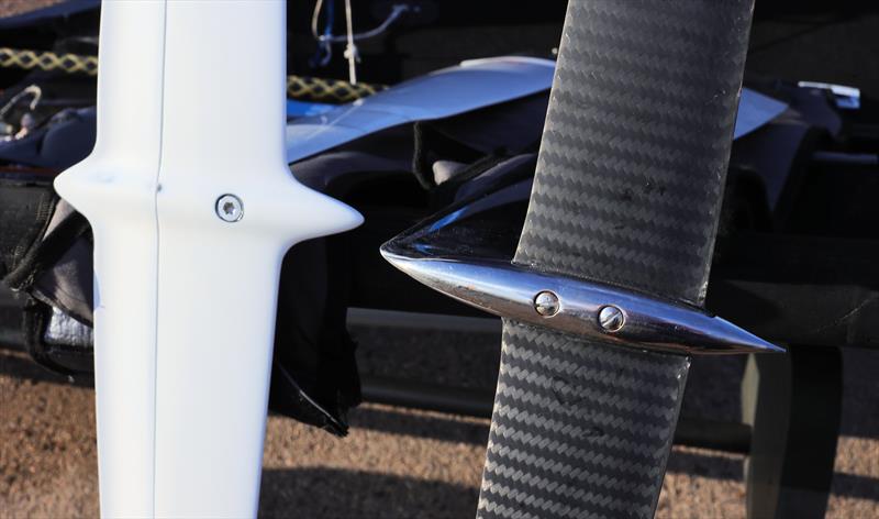 Steel mainfoil (left) and rudder (right) - photo © Mark Jardine