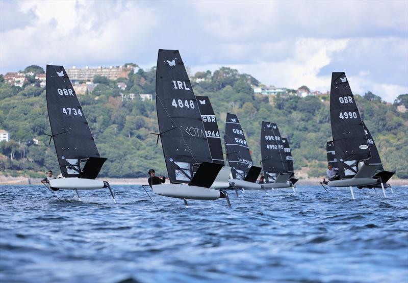 Race 3 start (GBR 4734, IRL 4848, GBR 4990) on Wetsuit Outlet International Moth UK Championship Day 1 - photo © Mark Jardine
