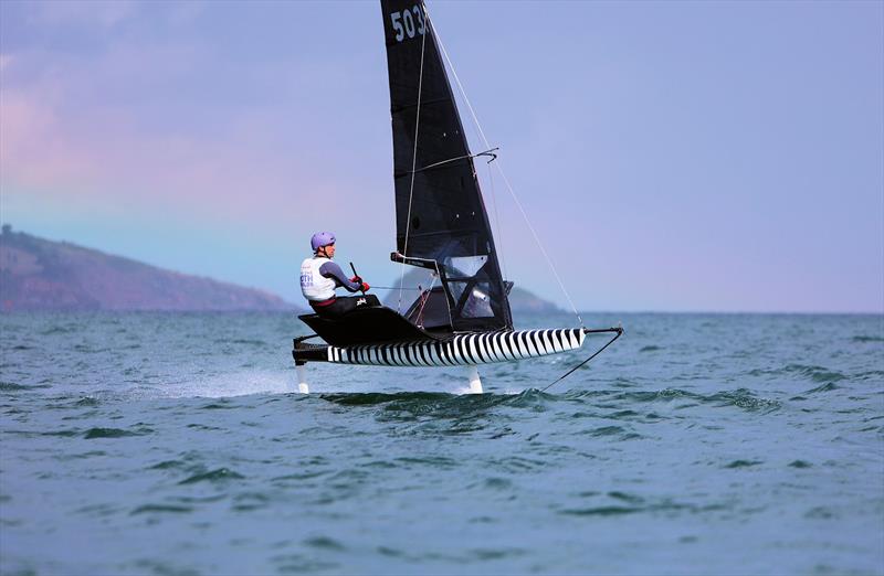 Andrew Friend, GBR 5035, on Wetsuit Outlet International Moth UK Championship Day 1 - photo © Mark Jardine