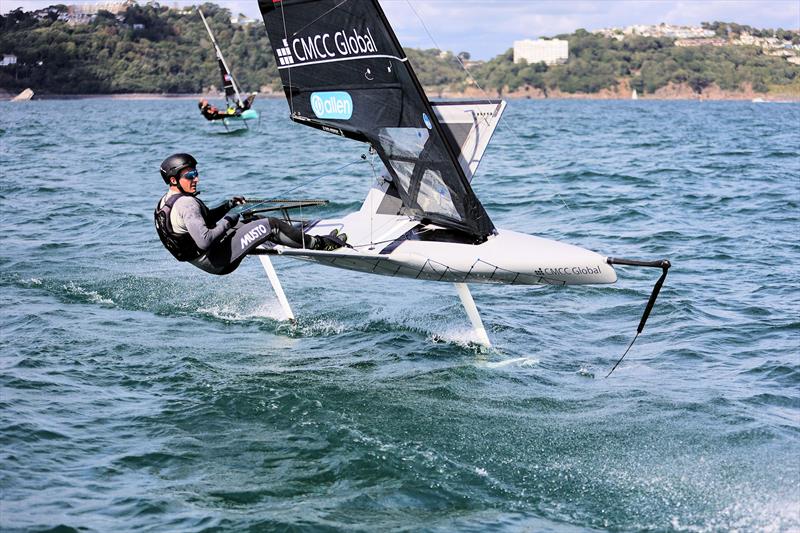 GBR 5247, Dylan Fletcher lining up for the Race 7 start on Wetsuit Outlet International Moth UK Championship Day 2 - photo © Mark Jardine