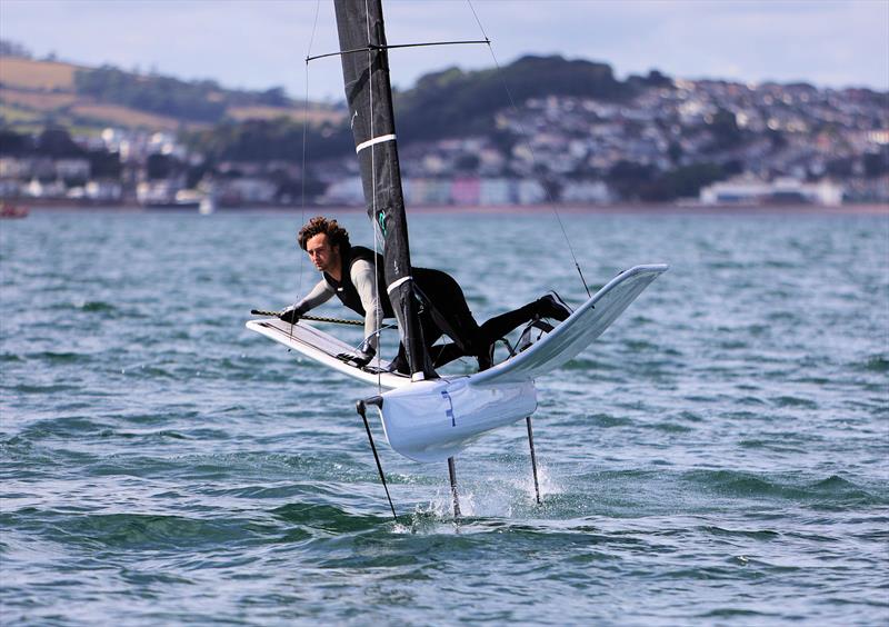 GBR 4944, Eddie Bridle mid-gybe on Wetsuit Outlet International Moth UK Championship Day 2 - photo © Mark Jardine
