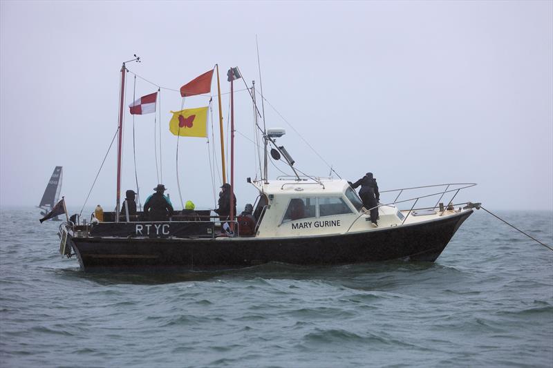 The Race Committee get set for Race 10 in the heavy rain on Wetsuit Outlet International Moth UK Championship Day 4 - photo © Mark Jardine