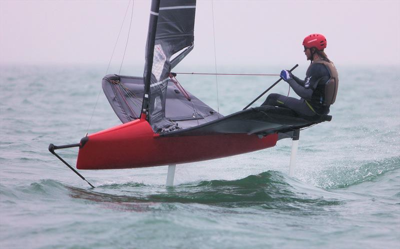 GBR 48 Callum Wyper finishes Race 9 on Wetsuit Outlet International Moth UK Championship Day 4 - photo © Mark Jardine