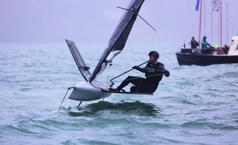 GBR 4249 Kyle Stoneham finishes Race 9 on Wetsuit Outlet International Moth UK Championship Day 4 - photo © Mark Jardine