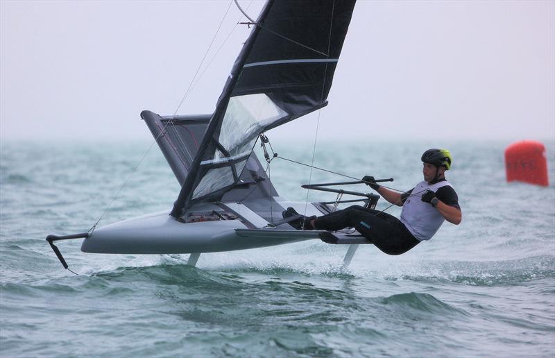 GBR 4999 Henry Wetherell finishes Race 9 on Wetsuit Outlet International Moth UK Championship Day 4 - photo © Mark Jardine