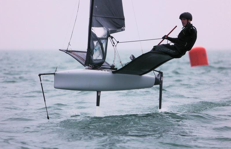 IRL 4848 Ronan Wallace finishes Race 9 on Wetsuit Outlet International Moth UK Championship Day 4 - photo © Mark Jardine