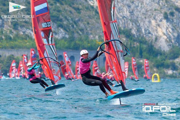 Veerle ten Have (NZL) - Day 2 European iQFoil Championships, Lake Garda, May 2022 photo copyright Moan Photo taken at Circolo Vela Torbole and featuring the iQFoil class