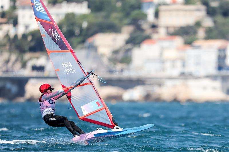 Zheng Yan (CHN) during the Women's iQFoil Quarter Final on August 3 in Marseille at the Paris 2024 Olympic Regatta - photo © World Sailing / Sander van der Borch