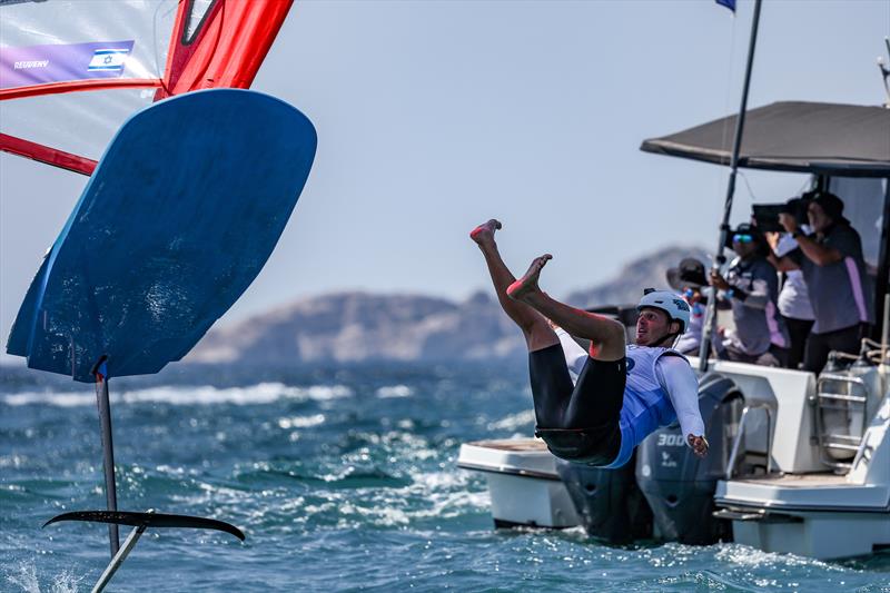 Tom Reuveny (ISR) wins gold in the Men's iQFoil on August 3 in Marseille at the Paris 2024 Olympic Regatta - photo © World Sailing / Sander van der Borch