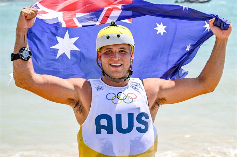 Silver for Grae Morris (AUS) in the Men's Windsurfing on August 3 in Marseille at the Paris 2024 Olympic Regatta - photo © World Sailing / Jean-Louis Carli