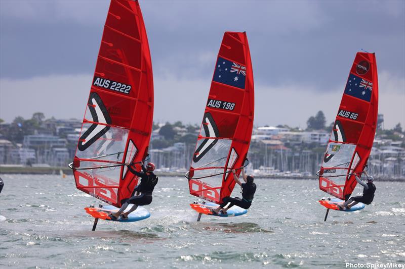 Racing at Sail Brisbane photo copyright Mike Middleton taken at Royal Queensland Yacht Squadron and featuring the iQFoil class