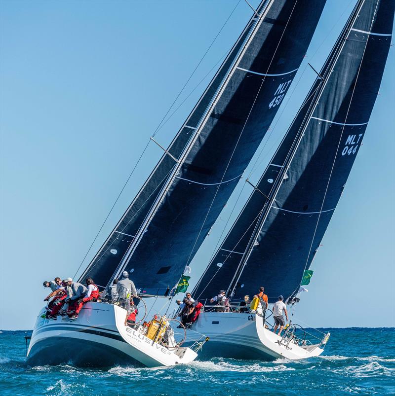 Xpresso, MLT 044, XP44ELUSIVE 2 and MLT 450, Beneteau First 45, start the 2020 Rolex Middle Sea Race photo copyright Rolex / Kurt Arrigo taken at Royal Malta Yacht Club and featuring the IRC class
