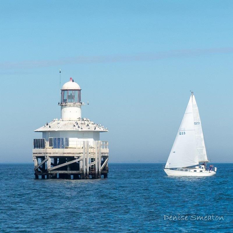 Approaching the West Channel Pile marker - Queenscliff Cup and Commodore's Trophy Easter Regatta photo copyright D. Smeaton taken at Queenscliff Cruising Yacht Club and featuring the IRC class