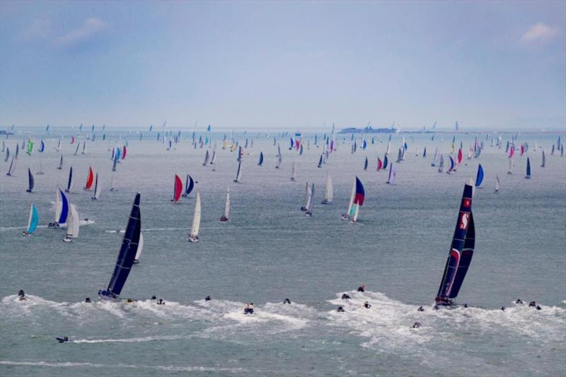 Another bumper year looks set as entries opened and registrations hit record numbers for the 49th Rolex Fastnet Race. A massive fleet make their way out of the Solent in the 2019 Rolex Fastnet Race photo copyright Carlo Borlenghi / Rolex taken at Royal Ocean Racing Club and featuring the IRC class