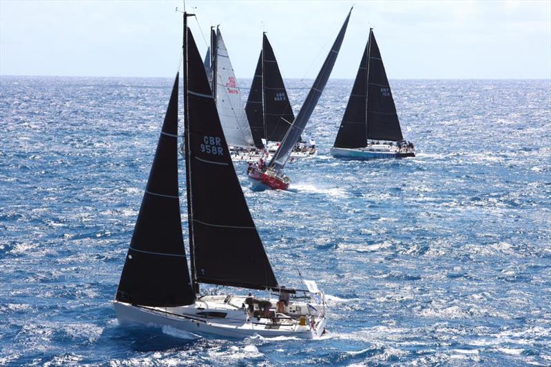 Jangada and the competitive IRC Two fleet at the start of the RORC Caribbean 600  photo copyright Tim Wright / photoaction.com taken at Royal Ocean Racing Club and featuring the IRC class