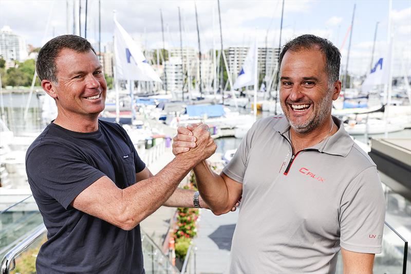 Rupert Henry (left) - owner/co-skipper of Mistral - and Carlos Aydos - owner/co-skipper of Crux photo copyright Salty Dingo taken at Cruising Yacht Club of Australia and featuring the IRC class