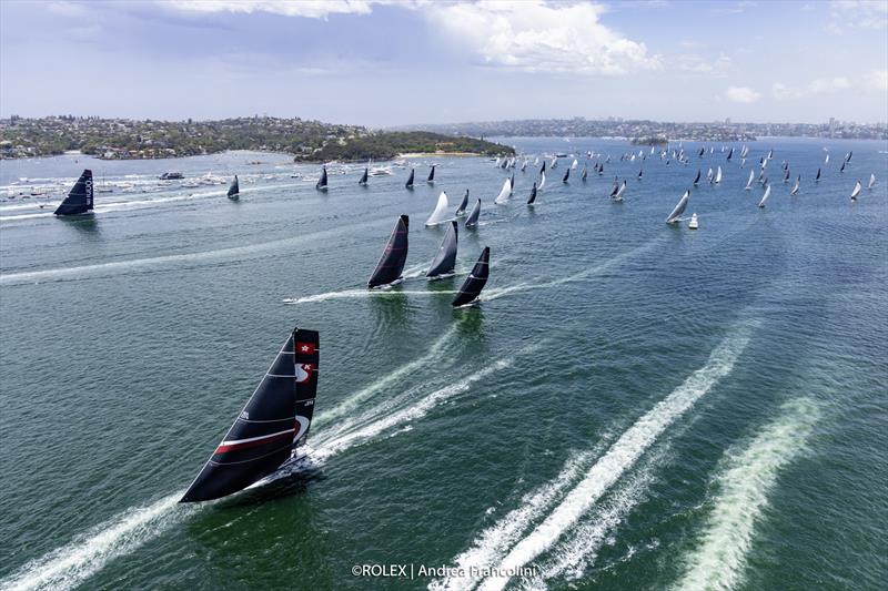 2023 Rolex Sydney Hobart Yacht Race start photo copyright ROLEX / Andrea Francolini taken at Cruising Yacht Club of Australia and featuring the IRC class