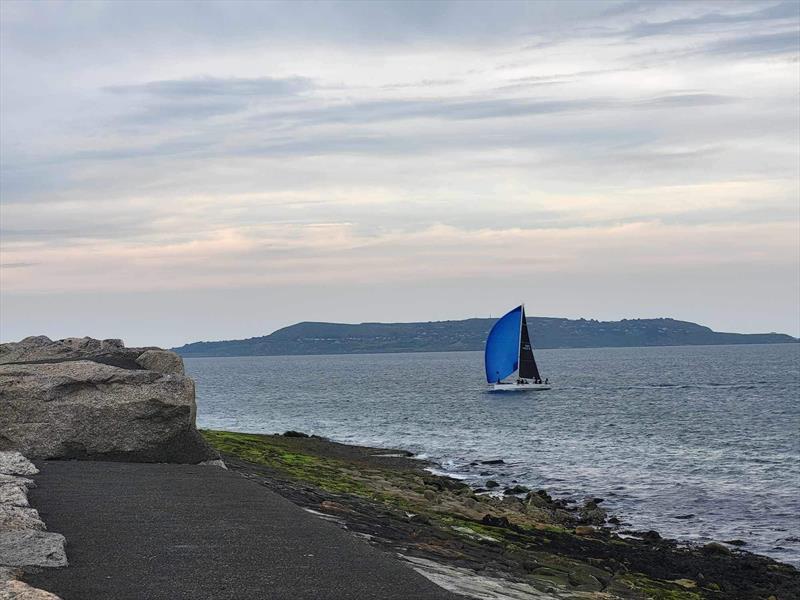 Musto ISORA race from Pwllheli to Dun Laoghaire - Mojito approaching Dun Laoghaire photo copyright Louis Mulloy taken at Pwllheli Sailing Club and featuring the IRC class