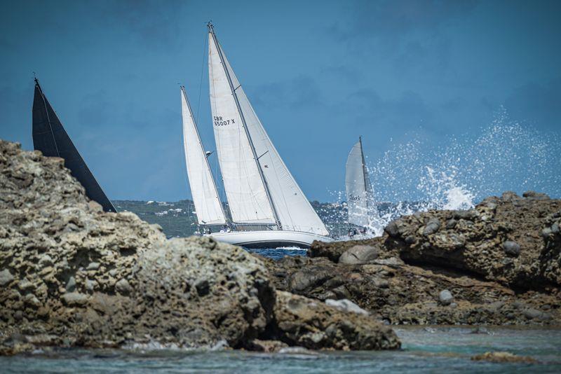 Creole Rock is one of the many stunning geographic sites that the fleet passes while racing around the island of St. Maarten/Martin - photo © Laurens Morel / www.saltycolours.com