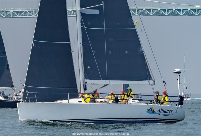 Alliance at the start on Friday before abandoning ship early Sunday morning - Newport Bermuda Race 2024 - photo © Steve Clouter