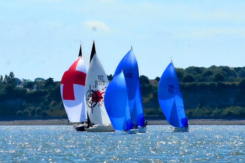 Light airs racing off Cardiff Bay during the spinnaker run at the Shanghai Cup Cardiff - photo © Timothy Gifford