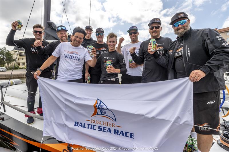 Smiles all round for the Arto Linnervuo's team on Infiniti 52 Tulikettu Redkik (FIN) photo copyright Pepe Korteniemi / www.photex.fi taken at Royal Ocean Racing Club and featuring the IRC class