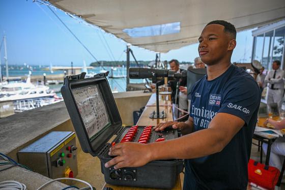 Kai Hockley fires the starting cannon for IRC 0, 1 & 2 on Cowes Week day 5 photo copyright Martin Allen / CWL taken at Cowes Combined Clubs and featuring the IRC class