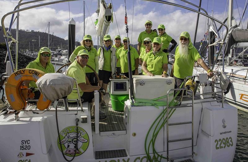 Holy Cow crew - 2024 Ocean Dynamics and Mount Gay Airlie Beach Race Week photo copyright Andrea Francolini / ABRW taken at Whitsunday Sailing Club and featuring the IRC class