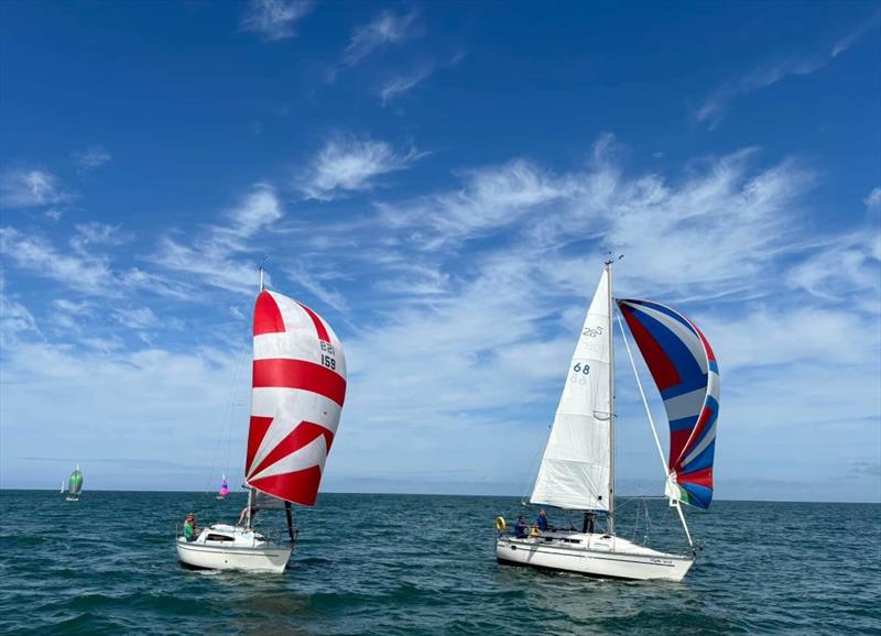 Cardigan Bay Regatta at New Quay: Close Racing in Keelboats - Rev Band and Blythe Spirit - photo © Rees Tom Jones, Martyn Johnson, Fiona Lloyd Evans, Chris Seal