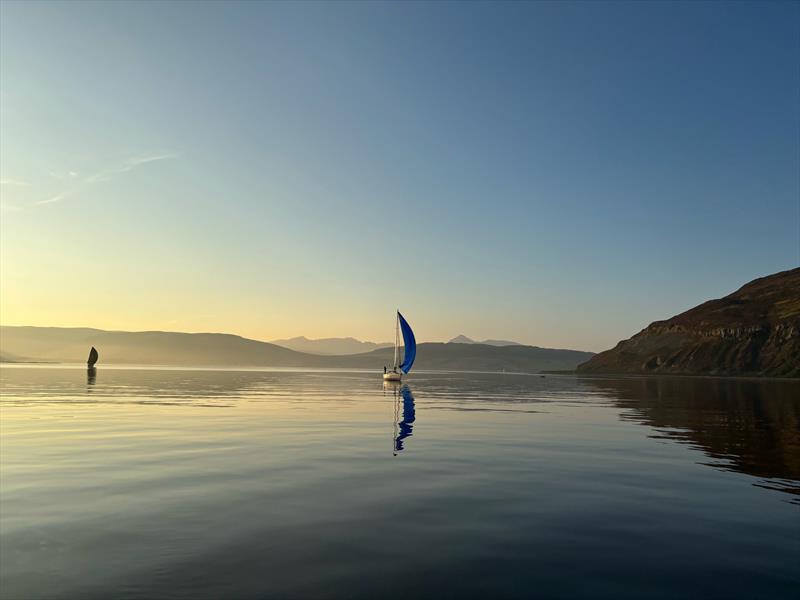 Ghosting past Holy Island during the Scottish Two Handed Race at Largs Regatta Festival 2024  photo copyright Marc Turner and Carolyn Elder taken at Largs Sailing Club and featuring the IRC class