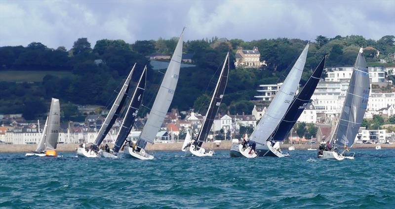 IRC fleet upwind during the Carey Olsen Jersey Regatta - photo © Bill Harris