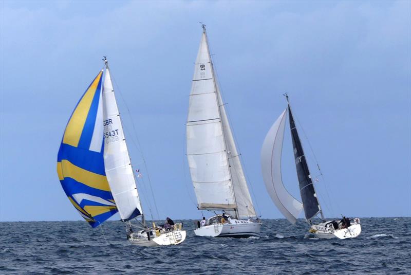 Knight Star, Rico and Jack Rabbit leaving the Videcoq buoy during the Waller-Harris Two-handed Triangle Race - photo © Bill Harris