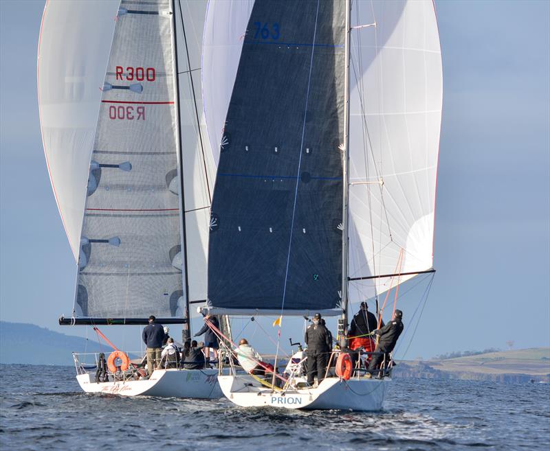 Prion chasing down The Dog House photo copyright Colleen Darcey taken at Derwent Sailing Squadron and featuring the IRC class