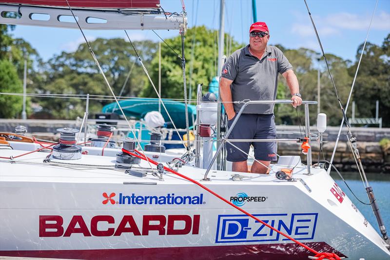 Brett Avery smiling on the transom ahead of the 2022 Rolex Sydney Hobart Yacht Race  - photo © CYCA | SaltyDingo