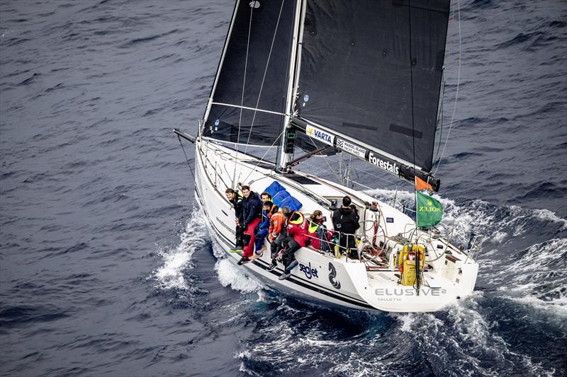 Christoph, Aaron & Maya Podesta's Elusive II (MLT 450) during the 2024 Rolex Middle Sea Race - photo © Rolex / Kurt Arrigo