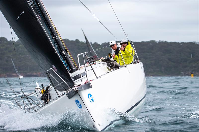 Disko Trooper_Contender Sailcloth co-skippers looking happy after the start - Bird Island Race  - photo © Ashey Dart