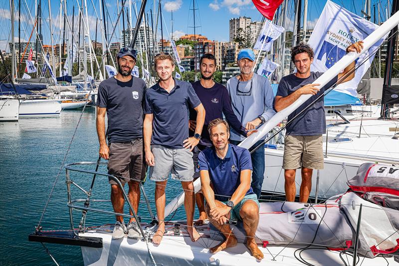 The Poulpito crew standing on the bow ahead of their second Hobart  - photo © CYCA | Salty Dingo