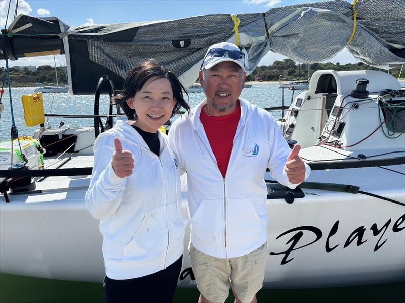 Jazz Player's Kayoko Nakano (left) and Mitsuo Nakanishi after arriving in Melbourne - 2025 Melbourne Osaka Cup - photo © M2O Media