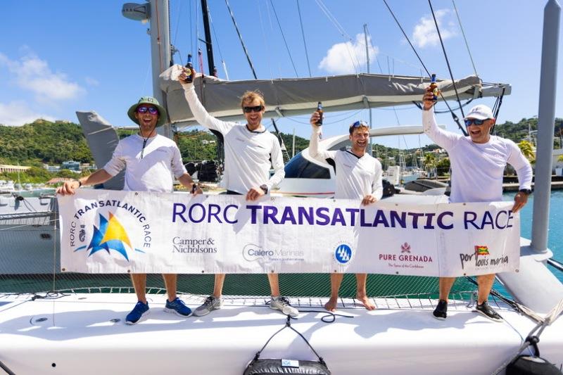 Team Finn - Jacopo Bracco's Banuls, Sam Mabey, Jeff Mearing and Etienne Messikomme. Finn arrives in Grenada - photo © Arthur Daniel / RORC