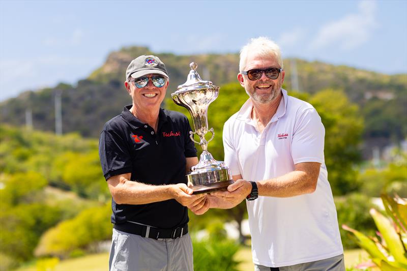 Volvo 70 Tschüss 2 (USA) is the winner of the 2025 RORC Caribbean 600. Owner Christian Zugel & Johnny Mordaunt with the RORC Caribbean 600 Trophy  - photo © Arthur Daniel / RORC