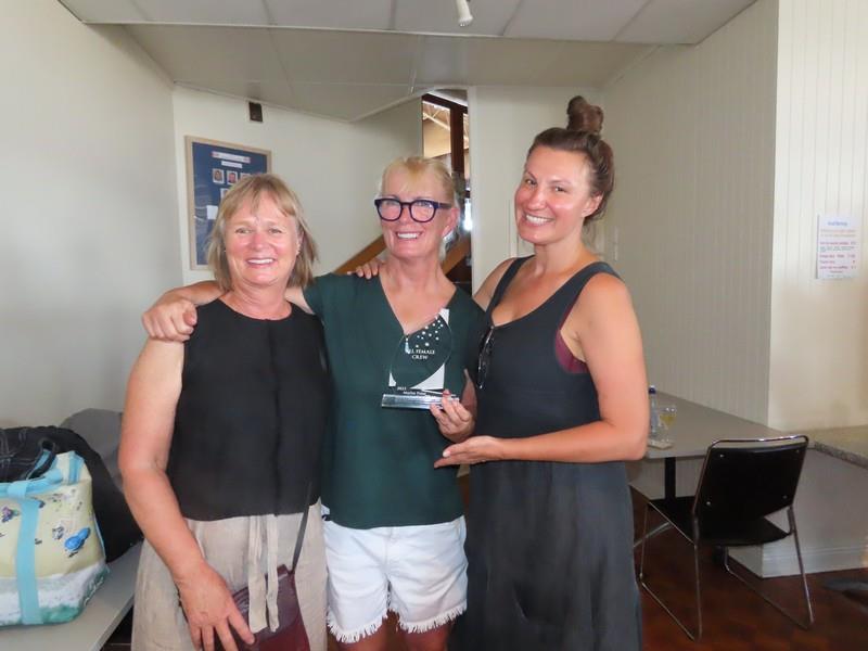 Marlay Point Overnight Race 2025 first women's crew (l-r) Susan Morwood, Sue Burke (skipper) and Sacha Koltun, sailing ‘Swallow' an Explorer 16 - photo © Gippsland Lakes Yacht Club