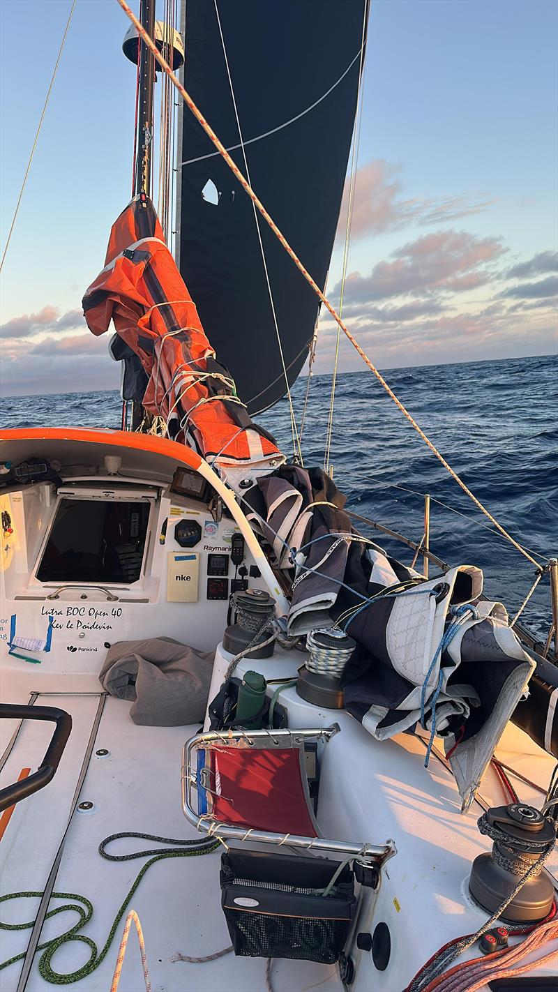 Boom Secured and under jib heading for Newcastle - Melbourne Osaka Cup photo copyright Darrell Greig taken at Ocean Racing Club of Victoria and featuring the IRC class