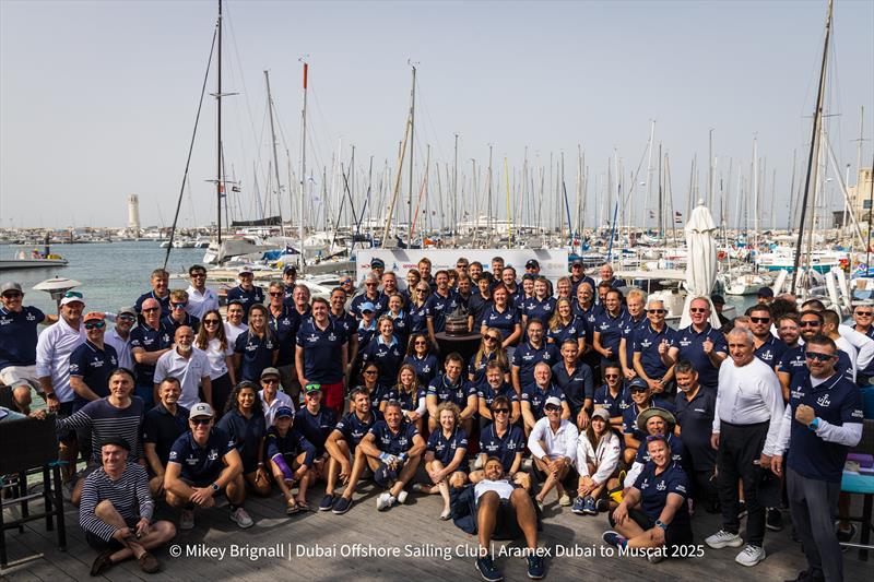 All crew and skippers at DOSC before the race - 32nd ARAMEX Dubai to Muscat Sailing Race - photo © Mikey Brignall