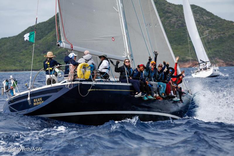 The all-women crew on Lyssandra Barbieri's Grand Soleil 43 Blue Moon  - Antigua Sailing Week photo copyright Paul Wyeth / pwpictures.com taken at Antigua Yacht Club and featuring the IRC class