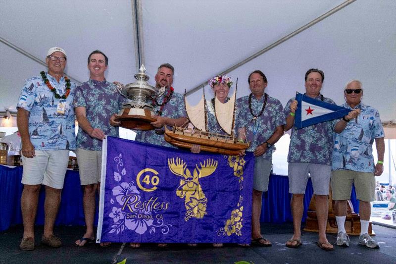 Restless, winners of one of the race's top honors: the King Kalakaua Trophy. They were also first in Bridger Insurance Division 9, first in the Aloha Class and the fastest Cal 40 - Transpac 2025 photo copyright Sharon Green taken at Transpacific Yacht Club and featuring the IRC class