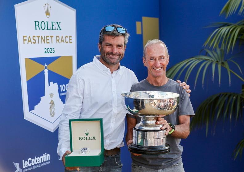 Winning the Fastnet Challenge Cup for overall victory - Alexis Loison and Jean-Pierre Kelbert's JPK 1050 Léon - centenary Rolex Fastnet Race - photo © Paul Wyeth / RORC