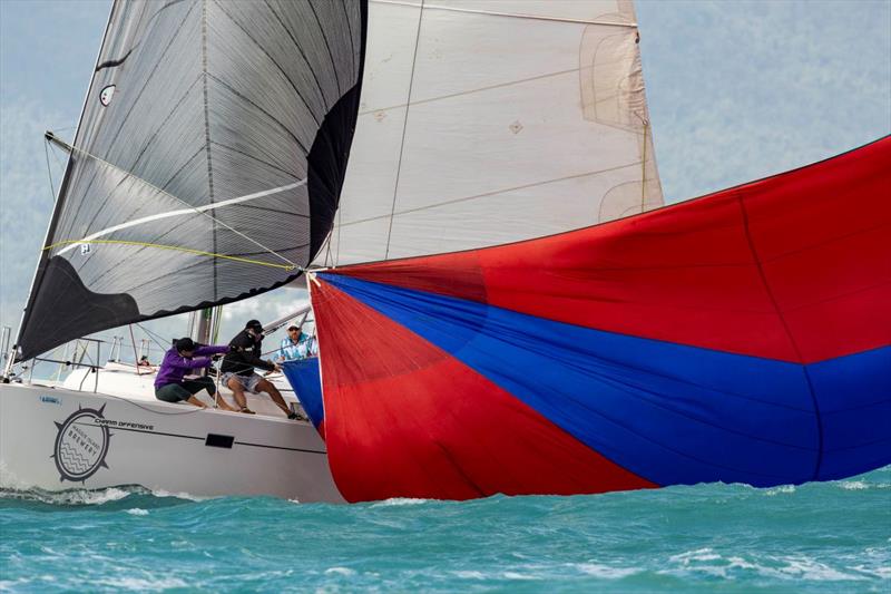 Charm Offensive's kite struggle - 74 Islands Distillery Airlie Beach Race Week - photo © Andrea Francolini / ABRW