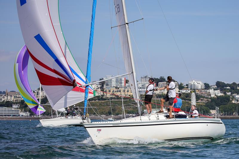 Ragdoll (in the foreground) and Lacerta during the Torbay Royal Regatta 2025 photo copyright Tania Hutchings / www.50northphotography.co.uk taken at Royal Torbay Yacht Club and featuring the IRC class