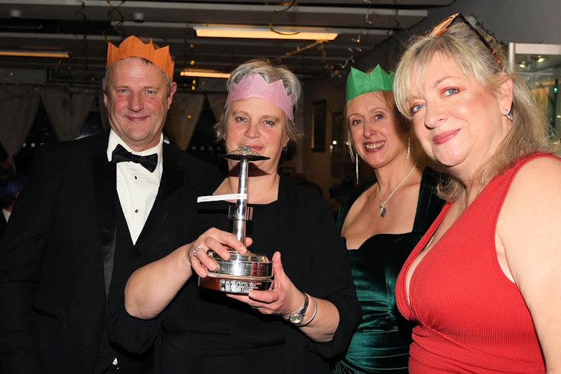 Simon Hardy and Fiona Philips (Silver Girl II) receiving the Gimblet Rock trophy - Pwllheli SC Christmas Prize-giving photo copyright Gerallt Williams taken at Pwllheli Sailing Club and featuring the IRC class