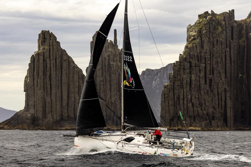 Henry Curry-Hyde & Lincoln Dews (AUS) - Toucan passes The Organ Pipes - Cape Raoul - Day 6 - Rolex Sydney Hobart Race - December 30, 2025 - photo © Andrea Francolini